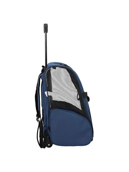 Vozík pro domácí mazlíčky 3 v 1, design, modrý, 48 x 32 x 57 cm, oxfordská látka
