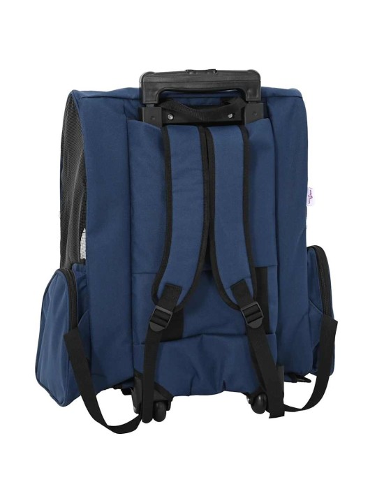 Vozík pro domácí mazlíčky 3 v 1, design, modrý, 48 x 32 x 57 cm, oxfordská látka