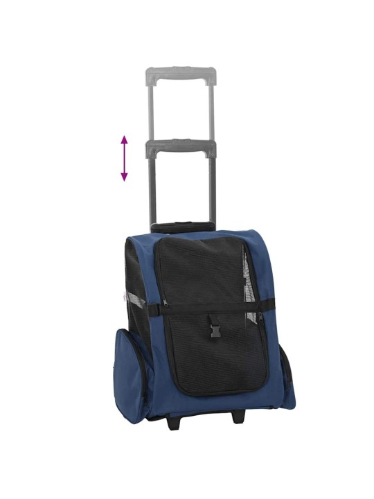 Vozík pro domácí mazlíčky 3 v 1, design, modrý, 48 x 32 x 57 cm, oxfordská látka