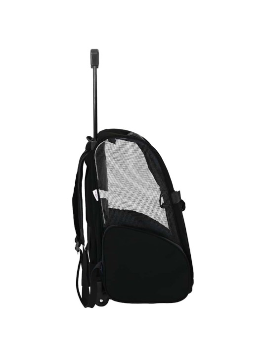 Vozík pro domácí mazlíčky 3 v 1 design černý 48 x 32 x 57 cm oxfordská látka