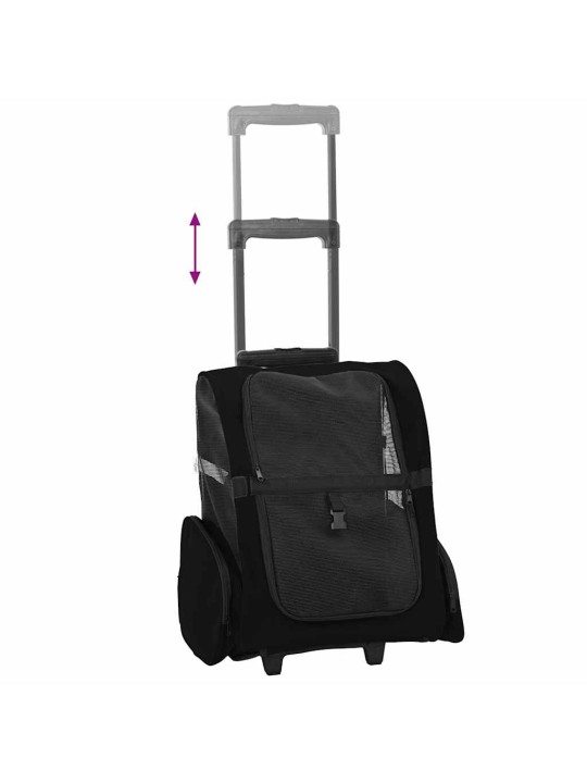 Vozík pro domácí mazlíčky 3 v 1 design černý 48 x 32 x 57 cm oxfordská látka