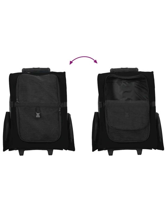 Vozík pro domácí mazlíčky 3 v 1 design černý 48 x 32 x 57 cm oxfordská látka