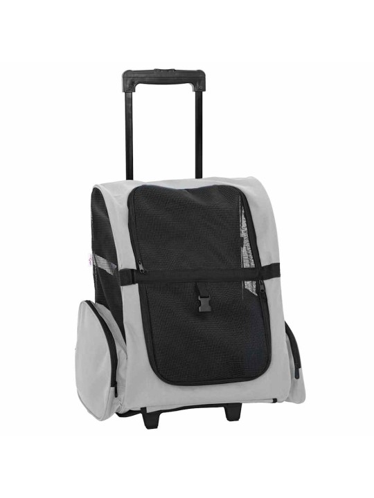 Vozík pro domácí mazlíčky 3 v 1 šedý 48 x 32 x 57 cm oxfordská látka