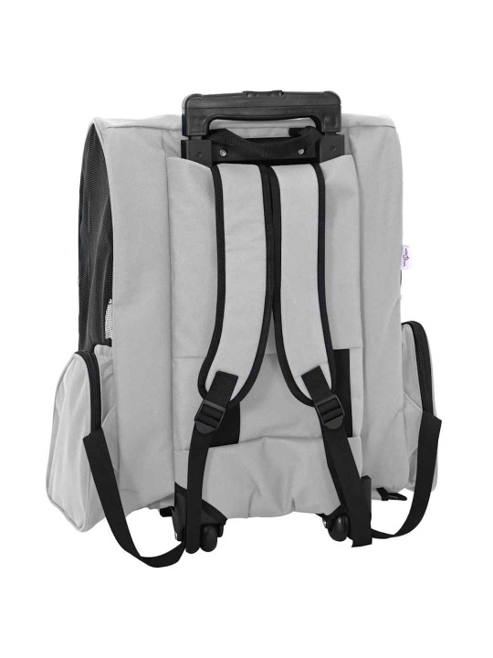 Vozík pro domácí mazlíčky 3 v 1 šedý 48 x 32 x 57 cm oxfordská látka