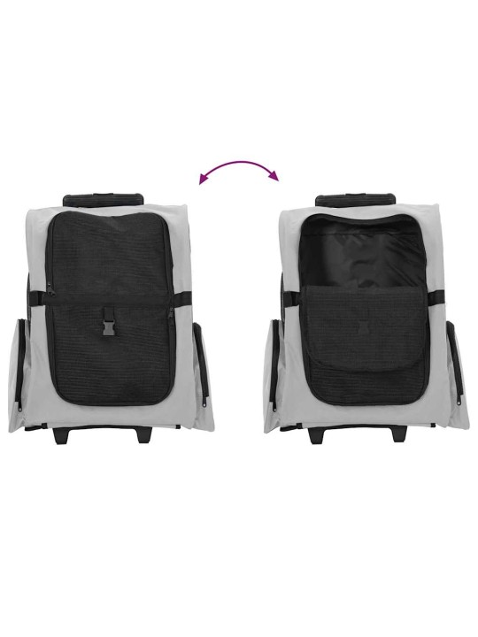 Vozík pro domácí mazlíčky 3 v 1 šedý 48 x 32 x 57 cm oxfordská látka