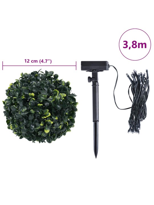 Umělé buxus koule s led světly 4 ks zelené 12 cm