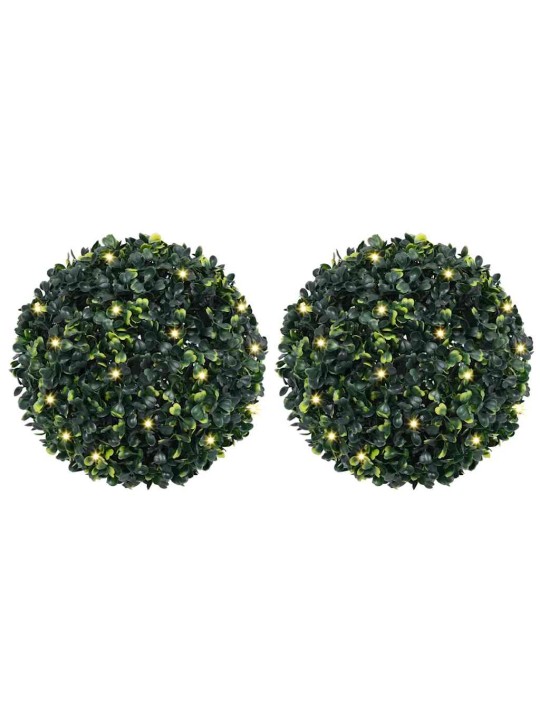 Umělé buxus koule s led světly 2 ks zelené 45 cm