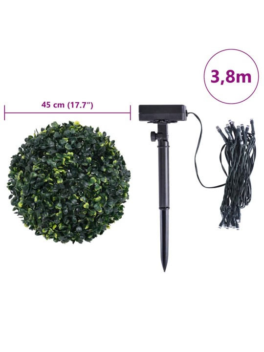 Umělé buxus koule s led světly 2 ks zelené 45 cm