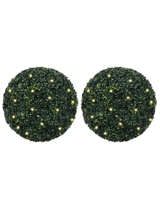 Umělé buxus koule s led světly 2 ks zelené 52 cm