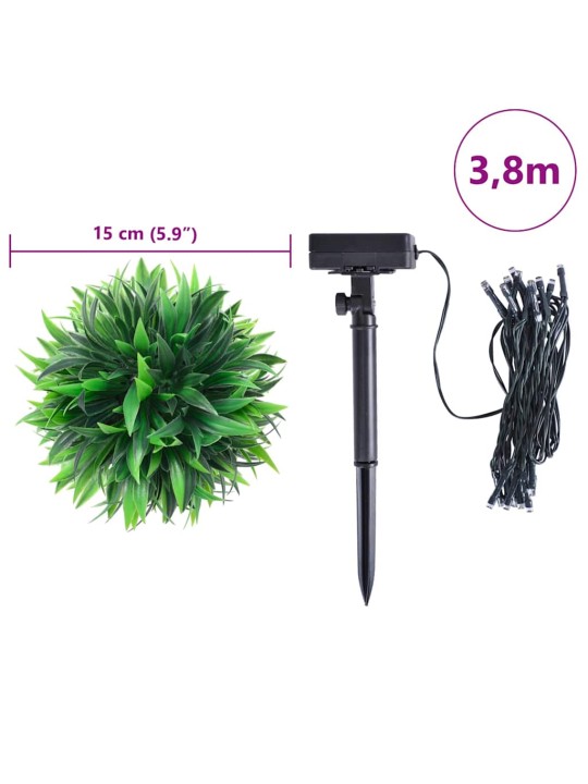 Umělé buxus koule s led světly 4 ks zelené 15 cm