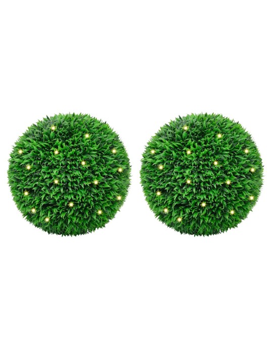 Umělé buxus koule s led světly 2 ks zelené 55 cm