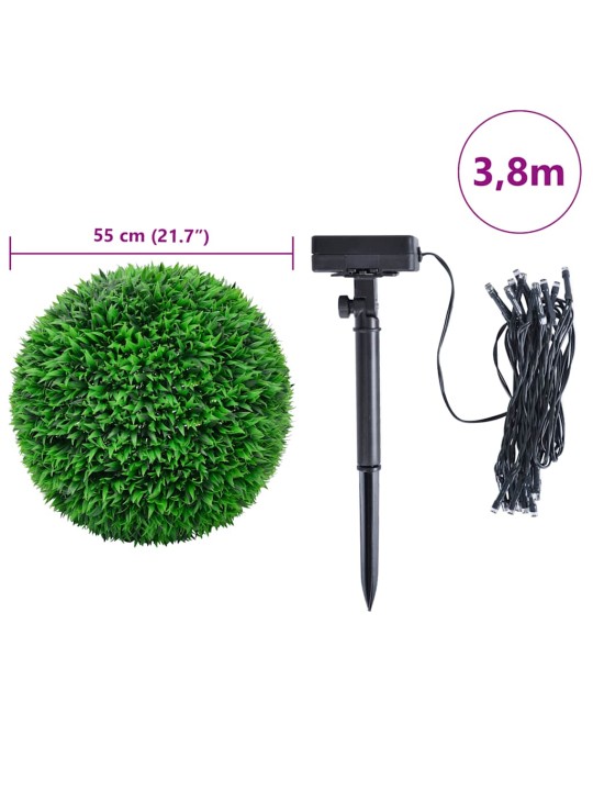 Umělé buxus koule s led světly 2 ks zelené 55 cm