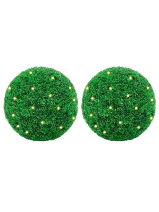 Umělé buxus koule s led světly 2 ks zelené 52 cm
