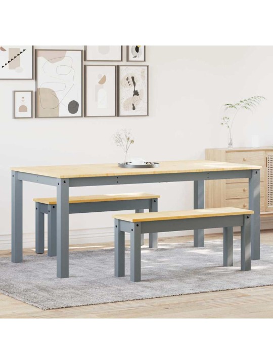 Jídelní set ze 3 kusů "panama" grey borovicový masiv