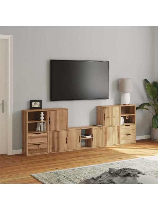 5 kusů tv skříněk s úložným prostorem "odda" borovicový masiv
