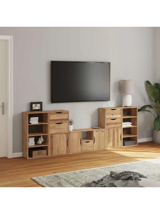 5 kusů tv skříněk s úložným prostorem "odda" borovicový masiv