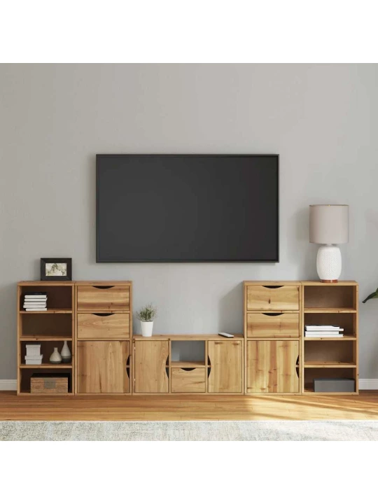 5 kusů tv skříněk s úložným prostorem "odda" borovicový masiv