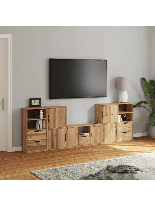 5 kusů tv skříněk s úložným prostorem "odda" borovicový masiv