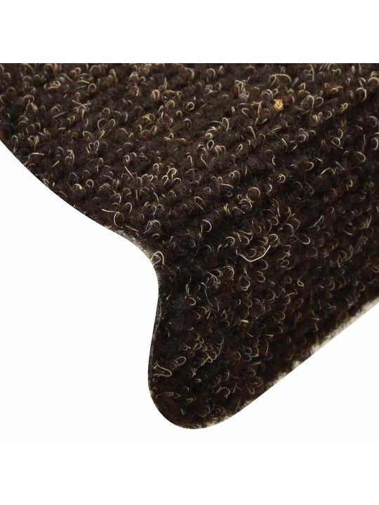 Samolepicí rohože na schody 30 ks tmavě hnědá 65x21x4 cm