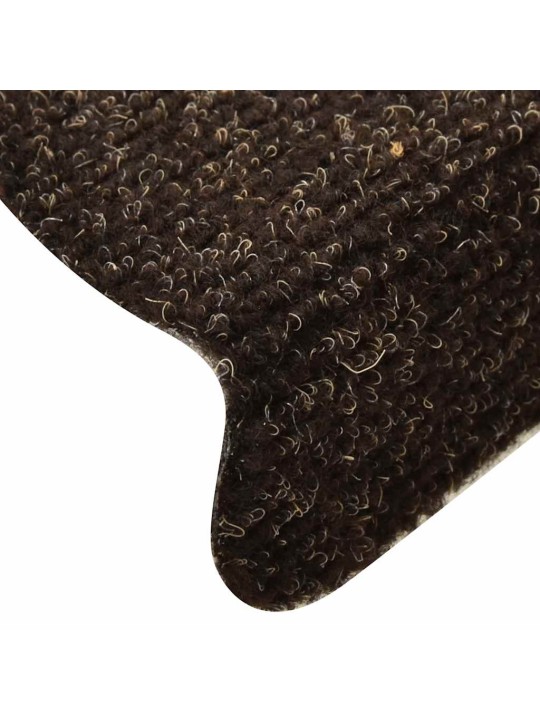 Samolepicí rohože na schody 30 ks tmavě hnědá 56x17x3 cm