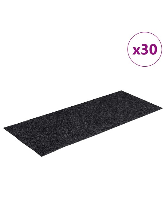 Samolepicí rohože na schody 30 ks šedé 60x25 cm obdélníkové