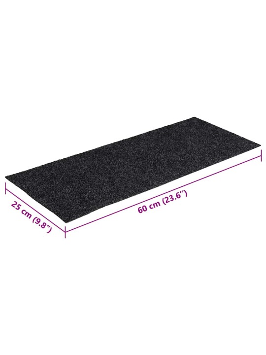 Samolepicí rohože na schody 30 ks šedé 60x25 cm obdélníkové