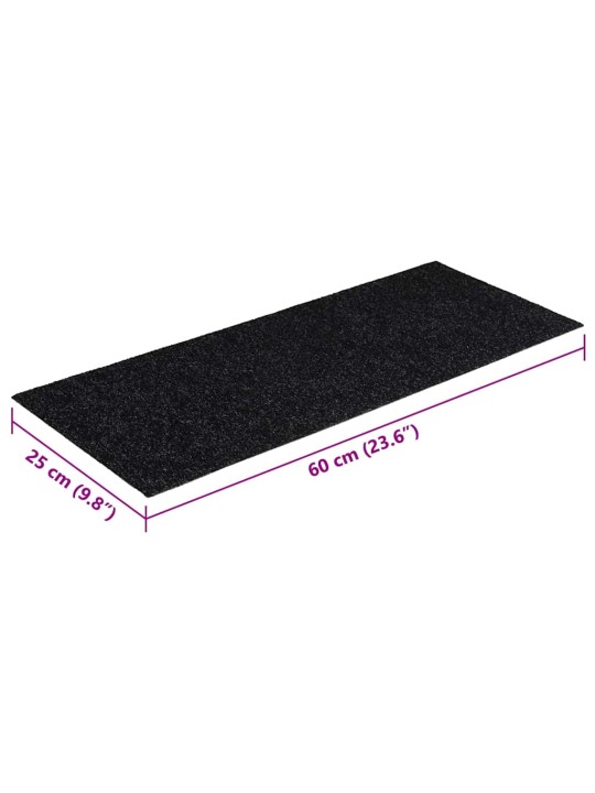 Samolepicí rohože na schody 30 ks černé 60x25 cm obdélníkové