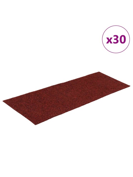 Samolepicí rohože na schody 30 ks červená 60x25 cm obdélníkové