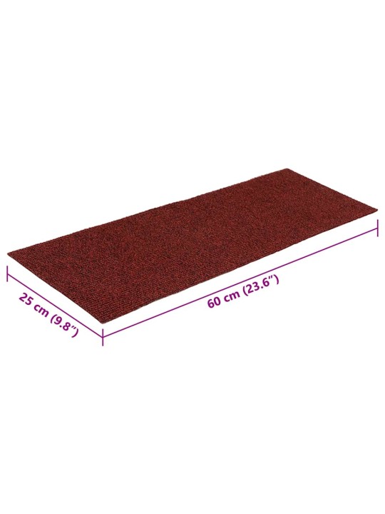 Samolepicí rohože na schody 30 ks červená 60x25 cm obdélníkové