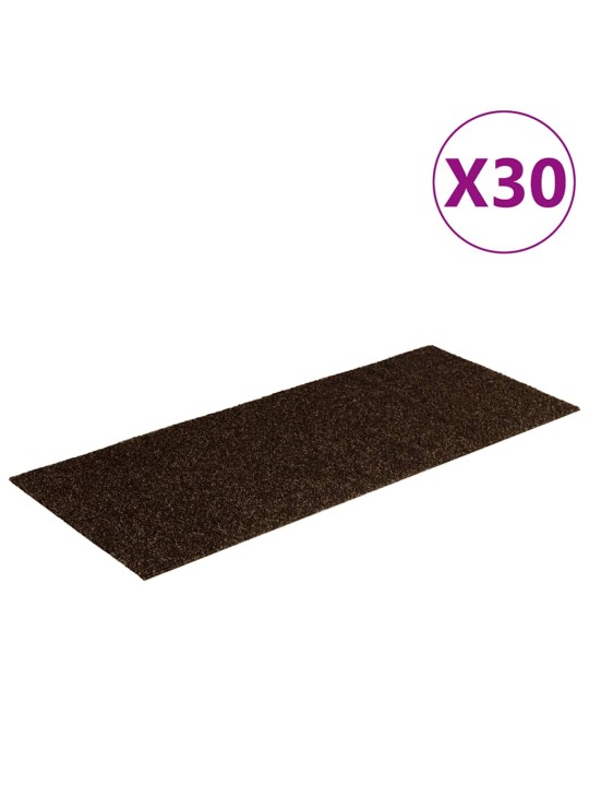 Samolepicí rohože na schody 30 ks hnědá 60x25 cm obdélníkové