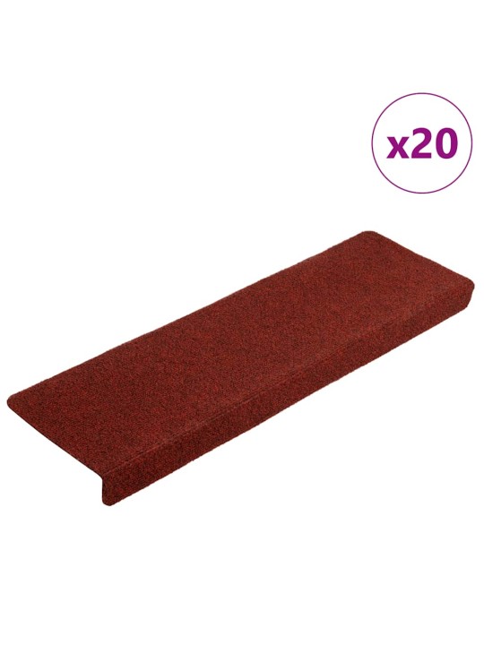 Samolepicí podložky na schody 20 ks bordeaux red 65x21x4 cm