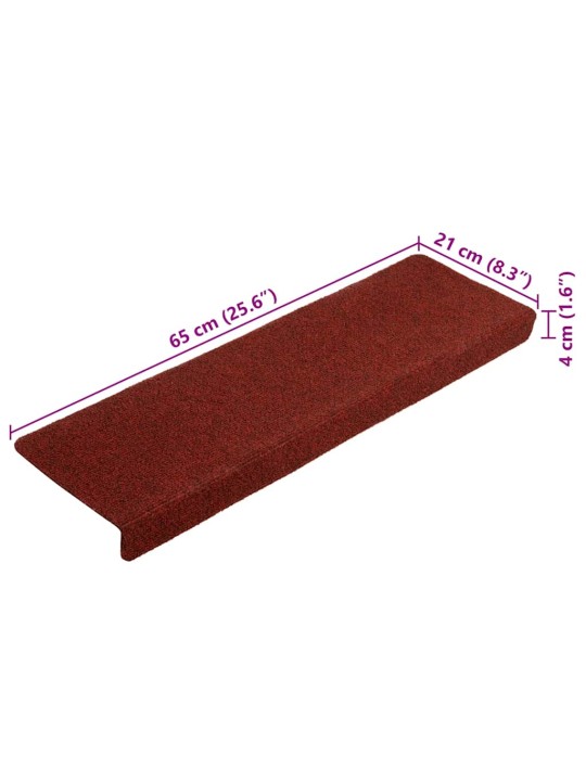 Samolepicí podložky na schody 20 ks bordeaux red 65x21x4 cm