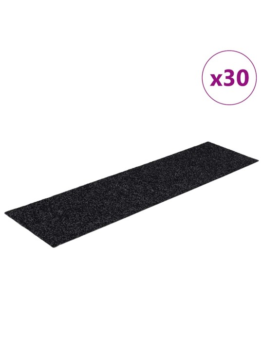 Samolepicí rohože na schody 30 ks černé 76x20 cm obdélníkové