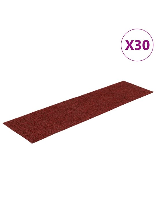 Samolepicí rohože na schody 30 ks červené 76x20 cm obdélníkové
