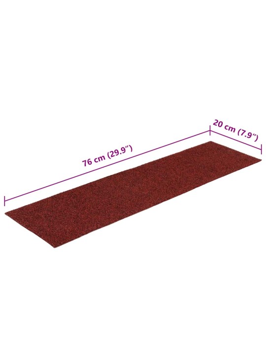 Samolepicí rohože na schody 30 ks červené 76x20 cm obdélníkové