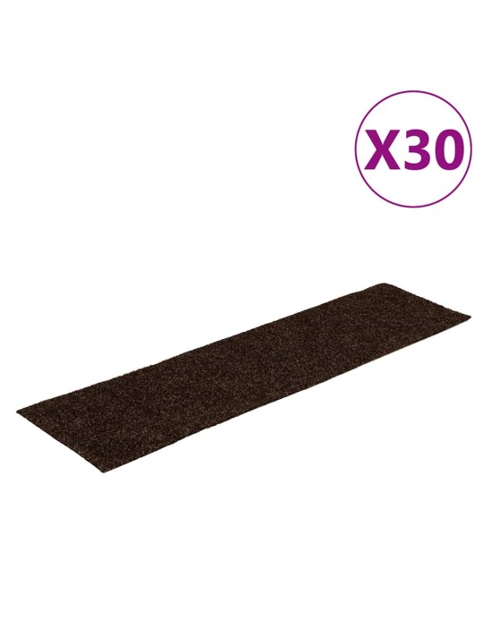 Samolepicí rohože na schody 30 ks hnědá 76x20 cm obdélníkové