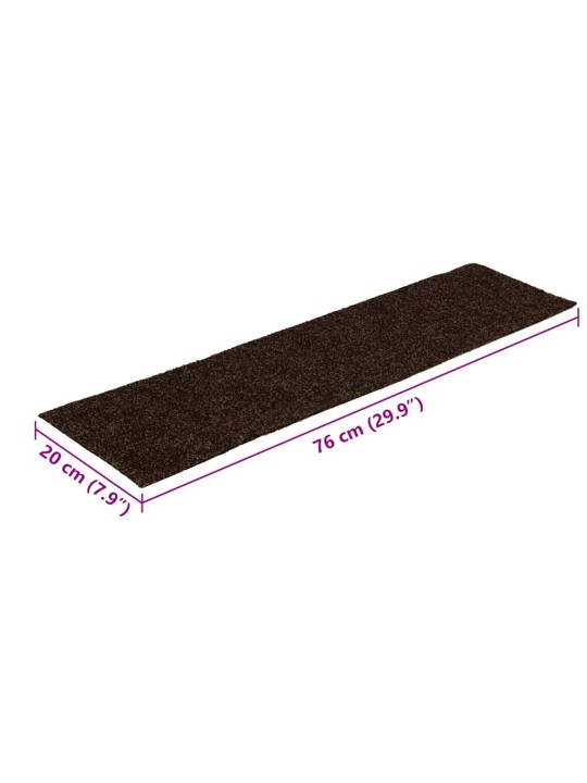 Samolepicí rohože na schody 30 ks hnědá 76x20 cm obdélníkové