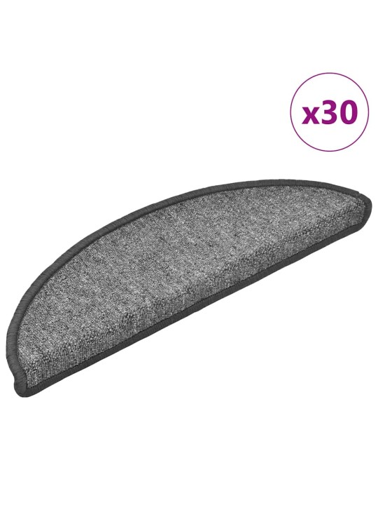 Rohože na schody 30 ks tmavě šedé 56x17x3 cm