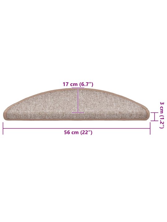 Rohože na schody 30 ks světle hnědá 56x17x3 cm