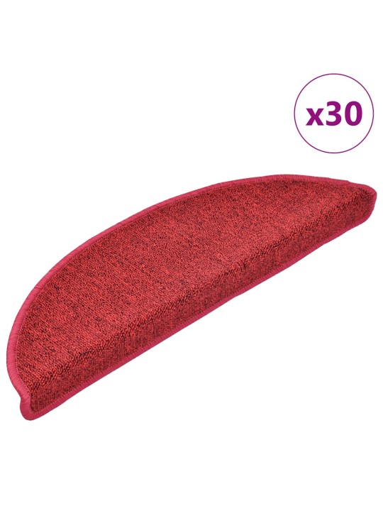 Rohože na schody 30 ks bordeaux red 56x17x3 cm