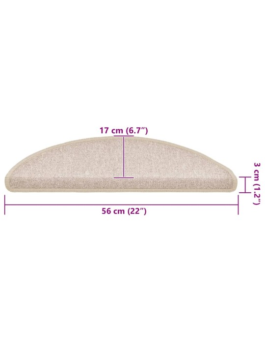 Rohože na schody 30 ks taupe 56x17x3 cm