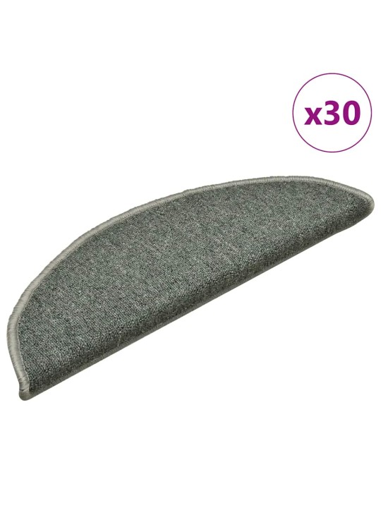 Rohože na schody 30 ks tmavě zelené 56x17x3 cm