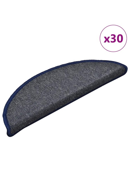 Rohože na schody 30 ks tmavě šedá a modrá 56x17x3 cm