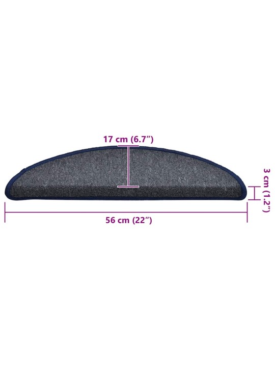 Rohože na schody 30 ks tmavě šedá a modrá 56x17x3 cm