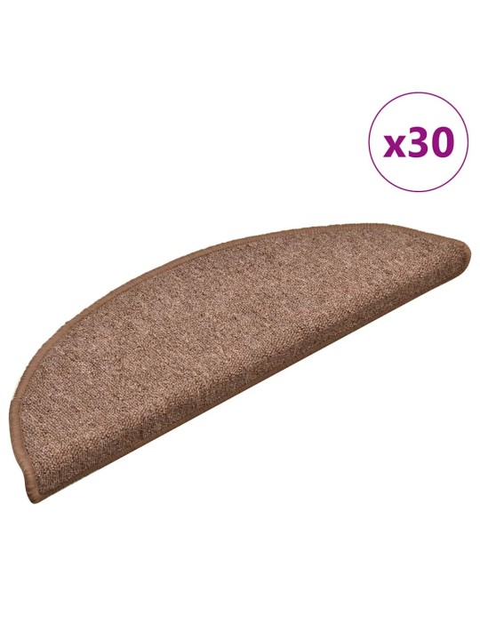 Rohože na schody 30 ks hnědé 56x17x3 cm