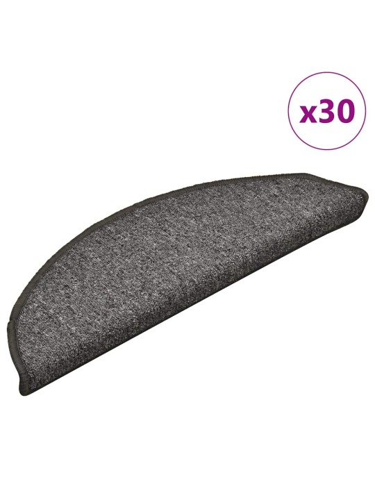 Rohože na schody 30 ks tmavě šedé 56x17x3 cm
