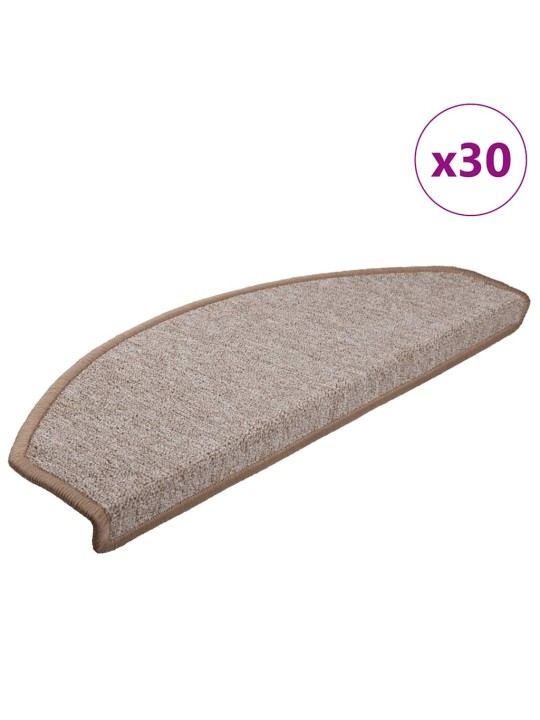 Rohože na schody 30 ks světle hnědá 65x24x4 cm