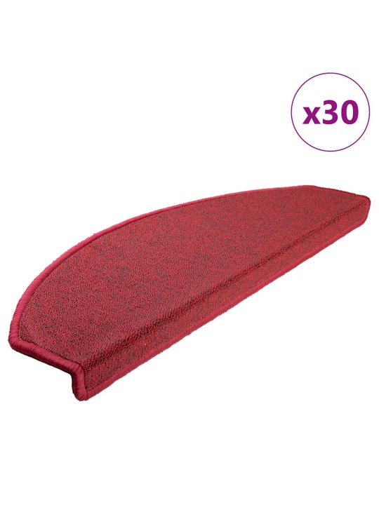 Rohože na schody 30 ks bordeaux red 65x24x4 cm