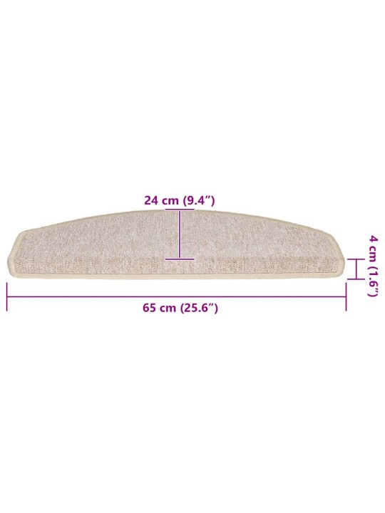 Rohože na schody 30 ks taupe 65x24x4 cm