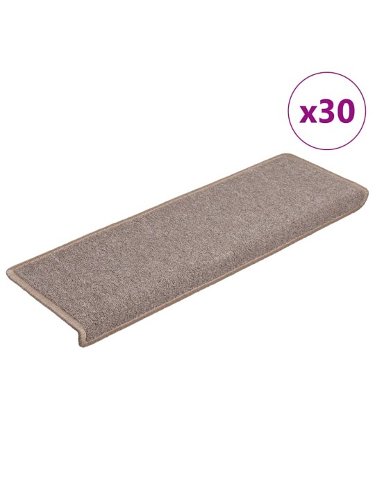 Rohože na schody 30 ks 65x21x4 cm světle hnědé